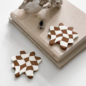 Splat Coasters (Brown/Checkered)