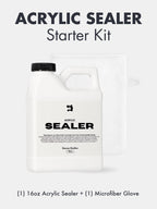 Acrylic Sealer Starter Kit – 16oz Low Gloss, Food Safe, Non-Toxic + Microfiber Glove for Concrete & Crafts