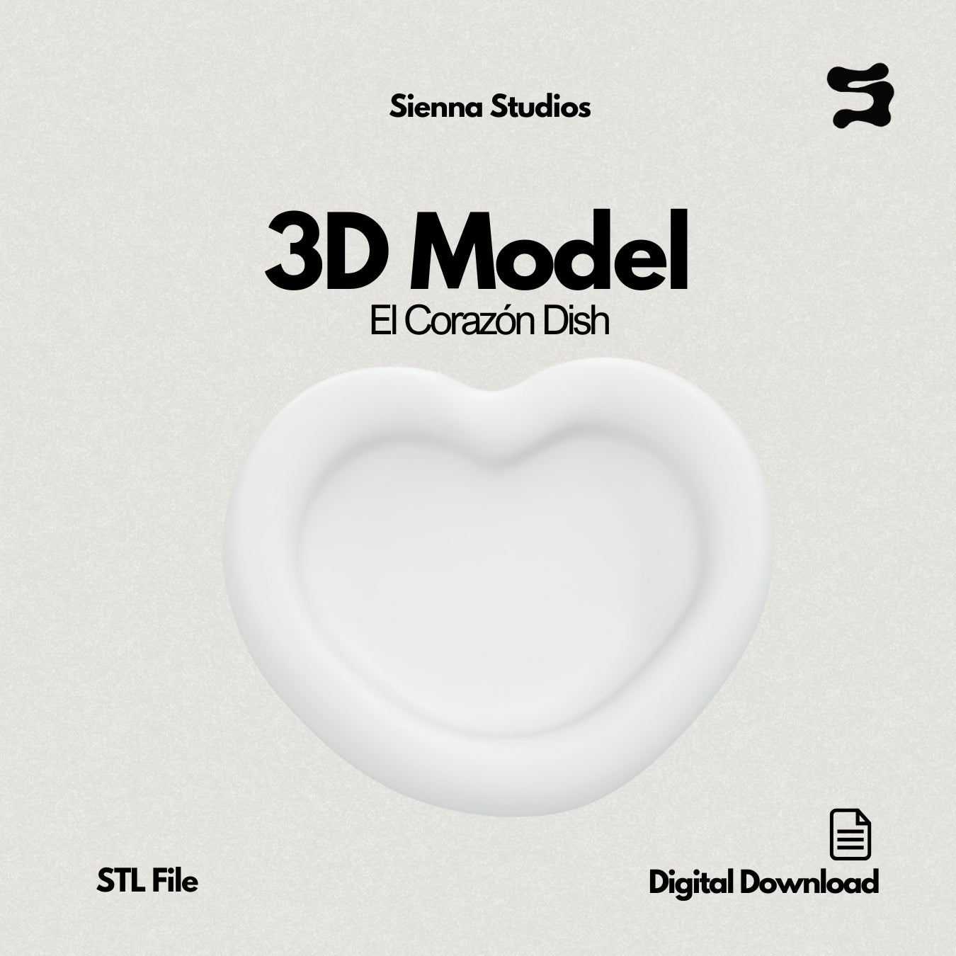 El Corazón Dish 3D Model (STL File)