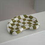 Load image into Gallery viewer, &#39;La Luna&#39; Trinket Dish (Moss + Checkered)
