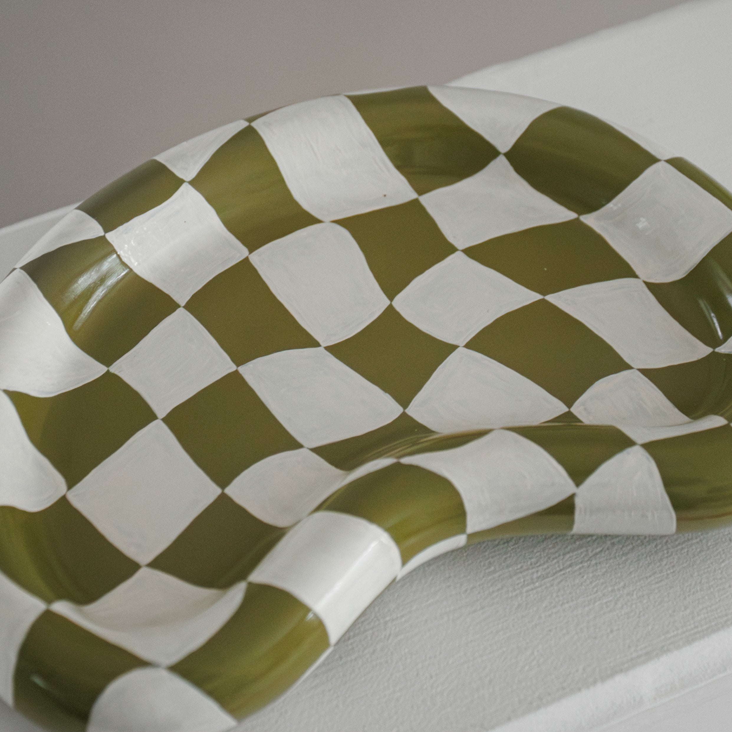 'La Luna' Trinket Dish (Moss + Checkered)