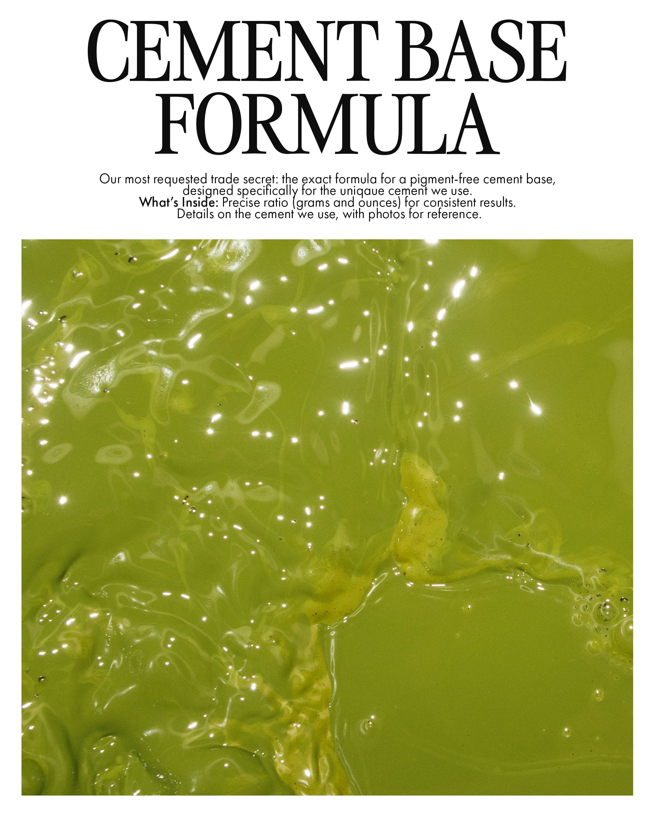 Sienna Studios: Cement Base Formula.