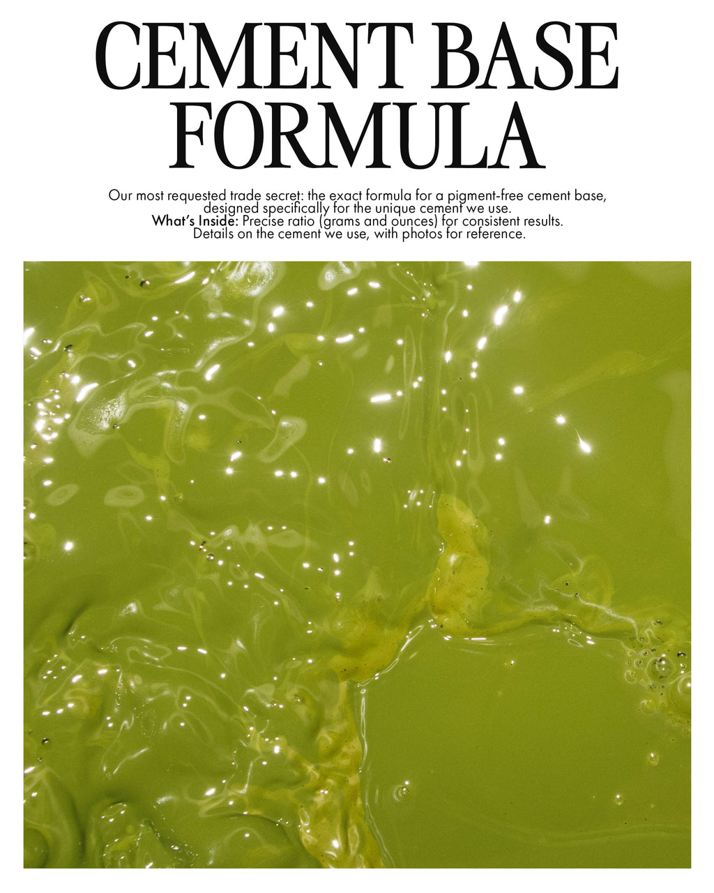 Sienna Studios: Cement Base Formula.