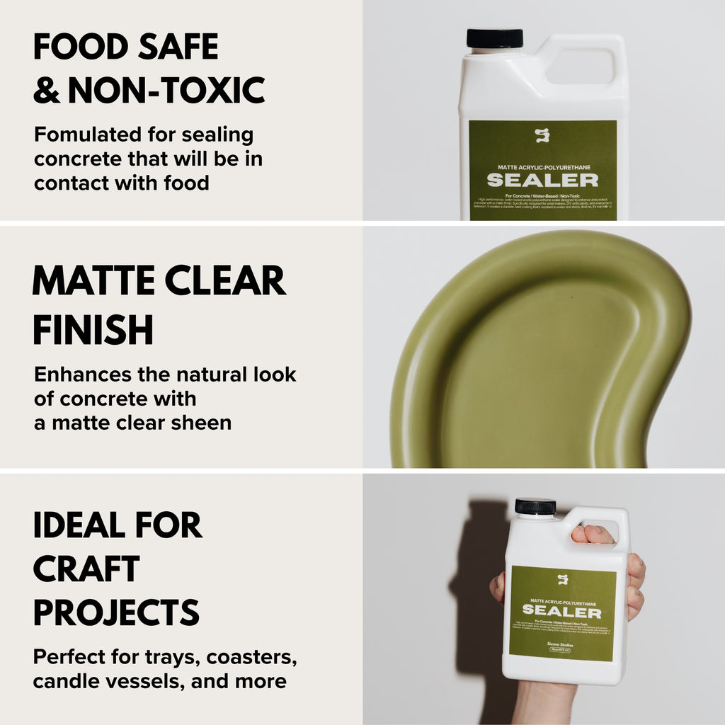 Matte Acrylic-Polyurethane Sealer – Non-Toxic, Food Safe for Concrete & Crafts
