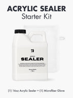 Acrylic Sealer Starter Kit – 16oz Low Gloss, Food Safe, Non-Toxic + Microfiber Glove for Concrete & Crafts
